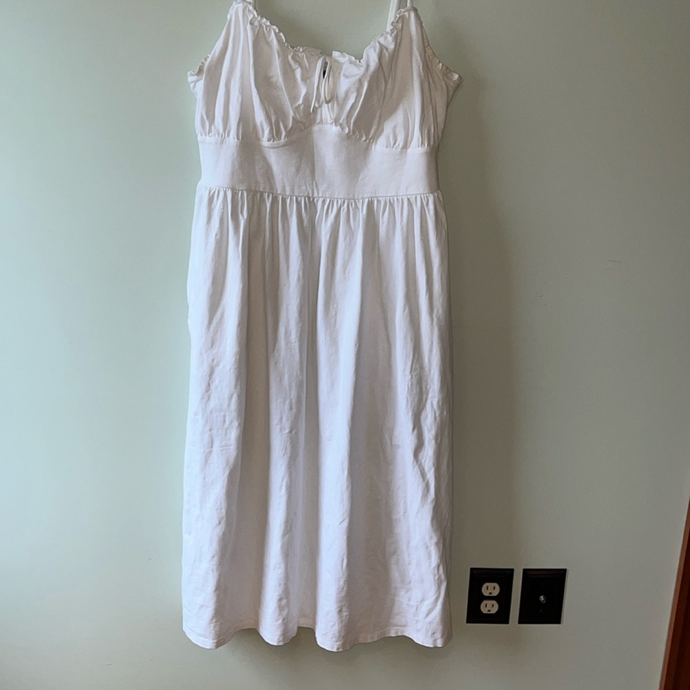 Old Navy White Spaghetti Strap Cotton Maxi Dress Size L